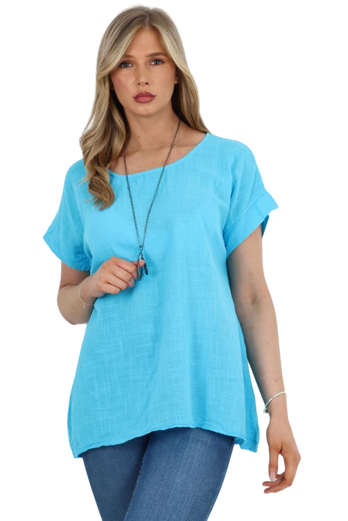 Italian Short Sleeve Necklace Top