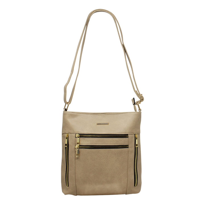 Four-Zipper Crossbody Bag