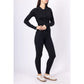 Ribbed knit set top button closure leggings