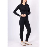 Ribbed knit set top button closure leggings