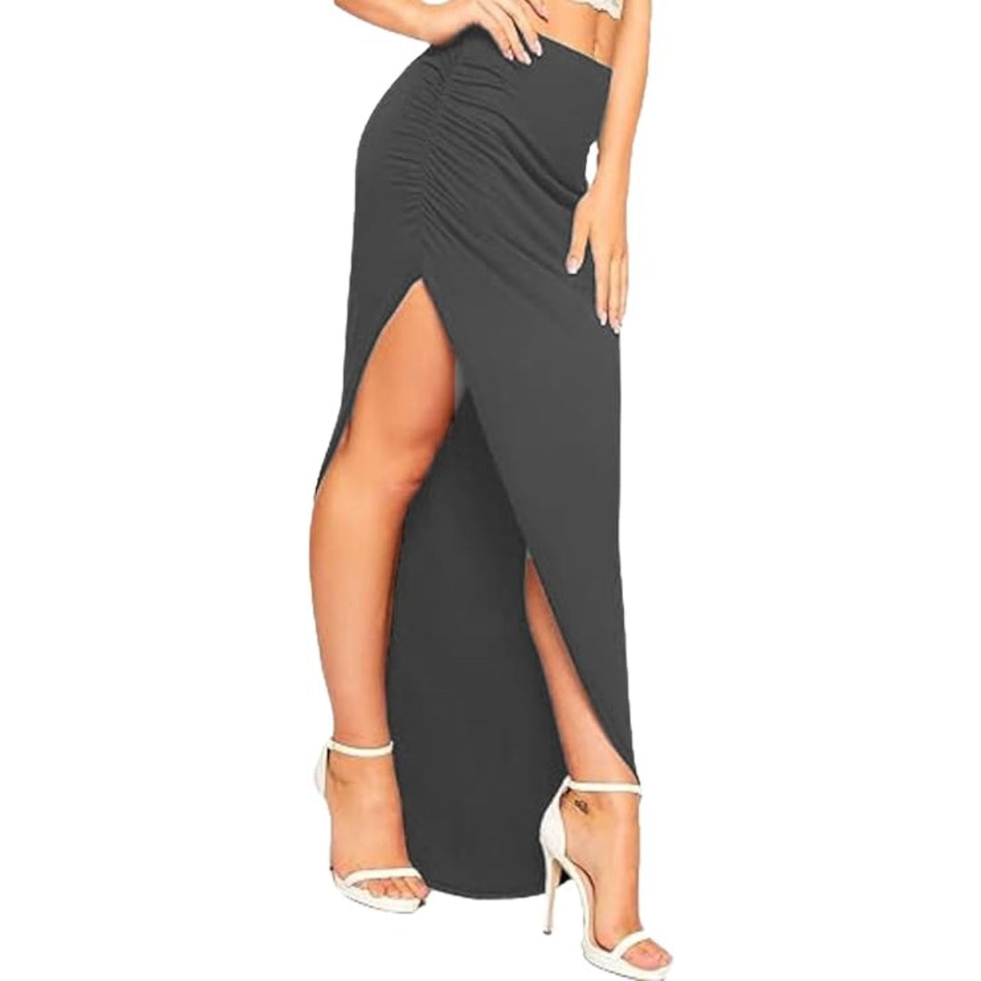 Side Split Slit Maxi Skirt