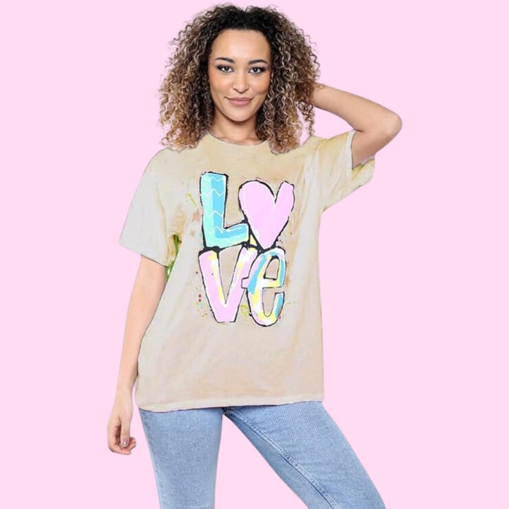 Cute Teddy Print Oversized T-Shirt Top