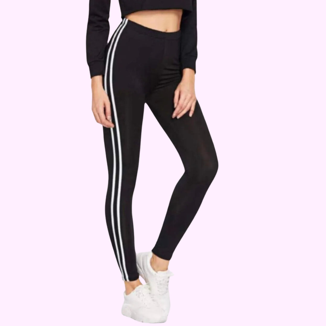 Ladies 2 Striped Full Leggings