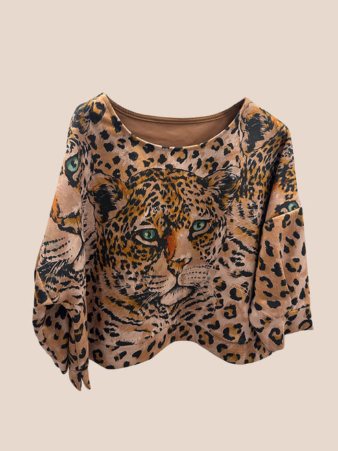 Animal Print Faux Suede Tops