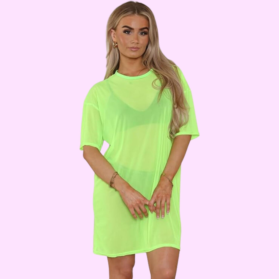 Mesh T-Shirt Plain Short Sleeve