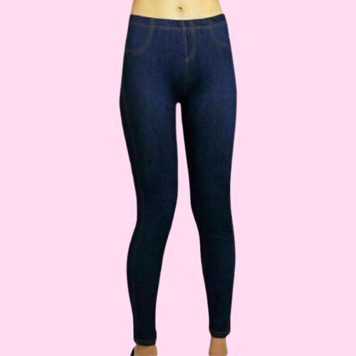 Denim Look Skinny Jeggings Leggings