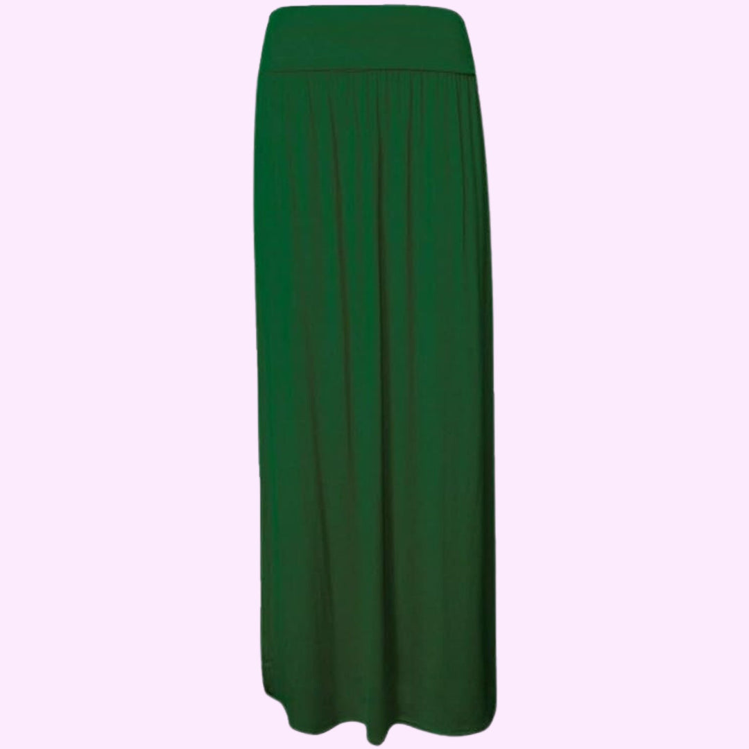 Pleated Fold Over Long Maxi