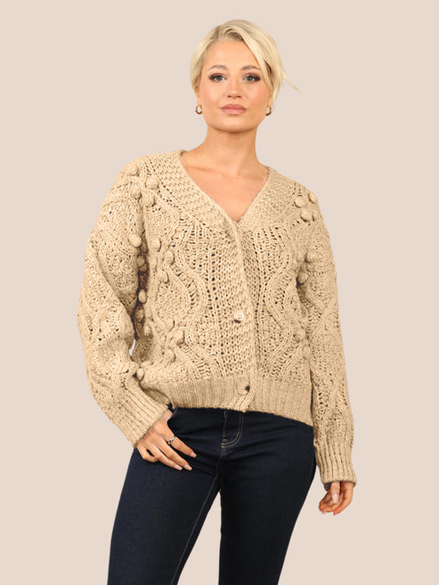 Chunky Wool Knit Oversized Cardigan