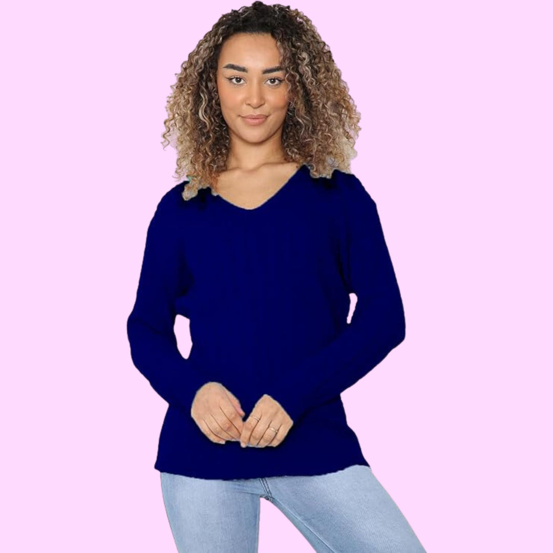 Womens V Neck Winter Wear Jumper Sweater