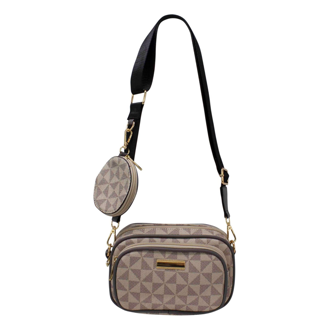 Small Checkered Crossbody with Coin Pouch