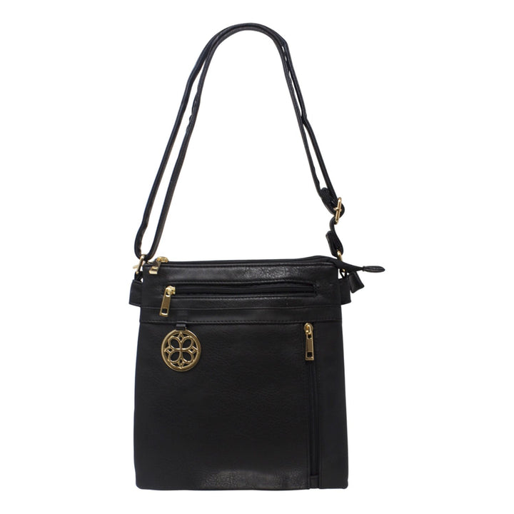 Metal Plate Button Crossbody Bag