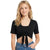 Women’s Tie Up Crop Bolero Shrug Cap Sleeve