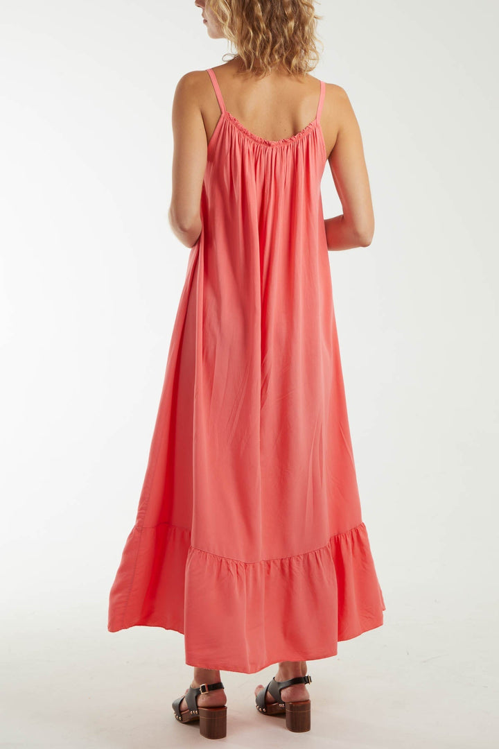 Cami Strap Relaxed Tiered Maxi Dress