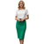 Knee Length Midi Pencil Skirt Plain Colors
