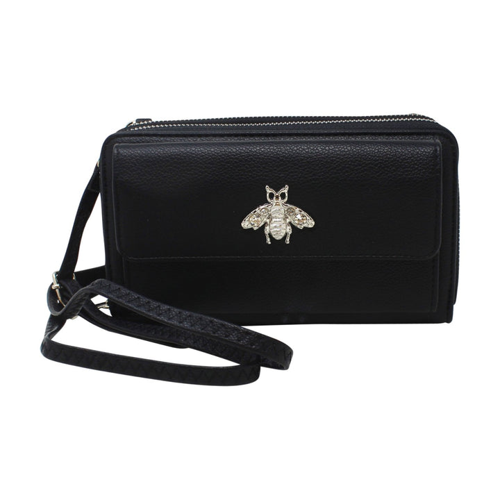 Double Zipper Long Wallet with Bee