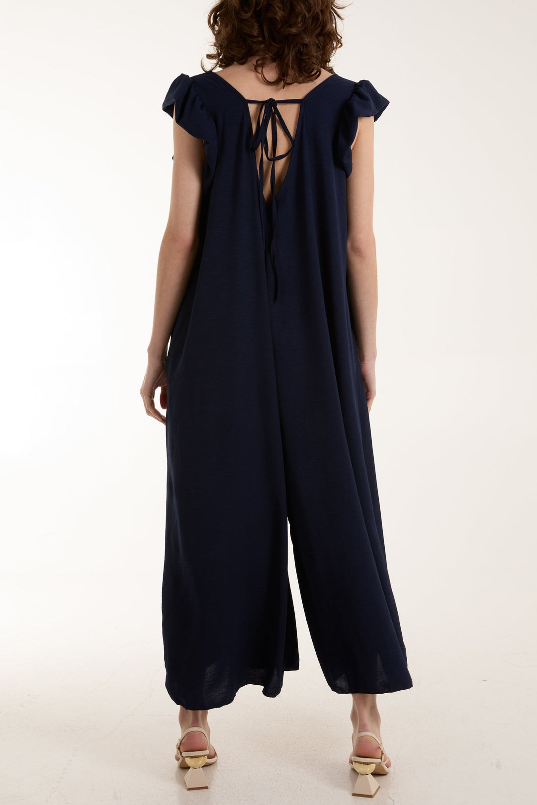 Ruffle Sleeve Wide Leg Jumpsuit