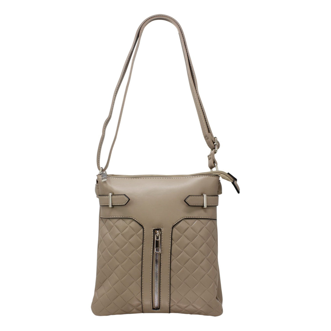 Alpini Quilted Crossbody Bag With 1 Vertical Zip