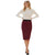 Knee Length Midi Pencil Skirt Plain Colors
