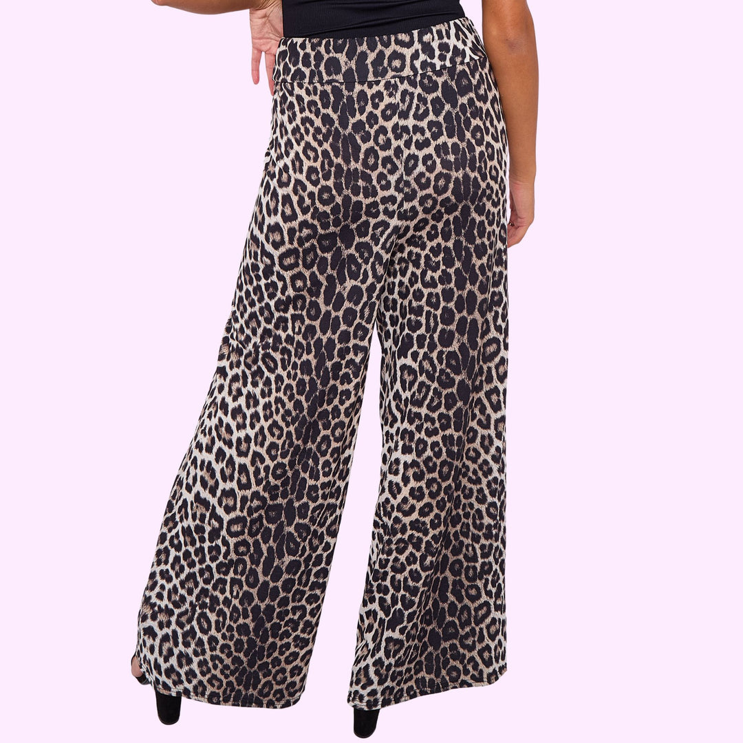 Leopard Print Palazzo Trousers