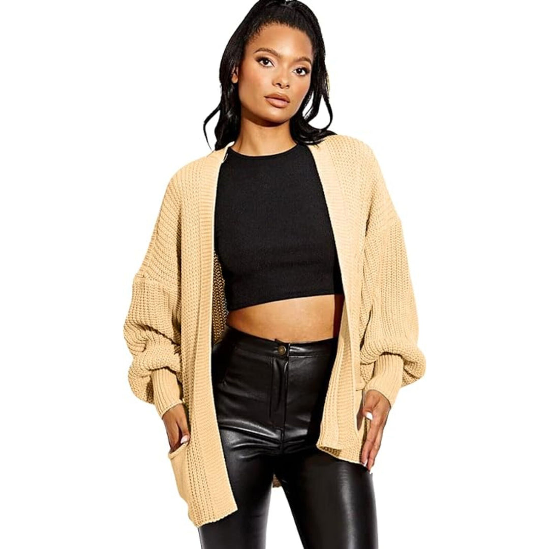 Balloon Sleeve Crop Cardigan