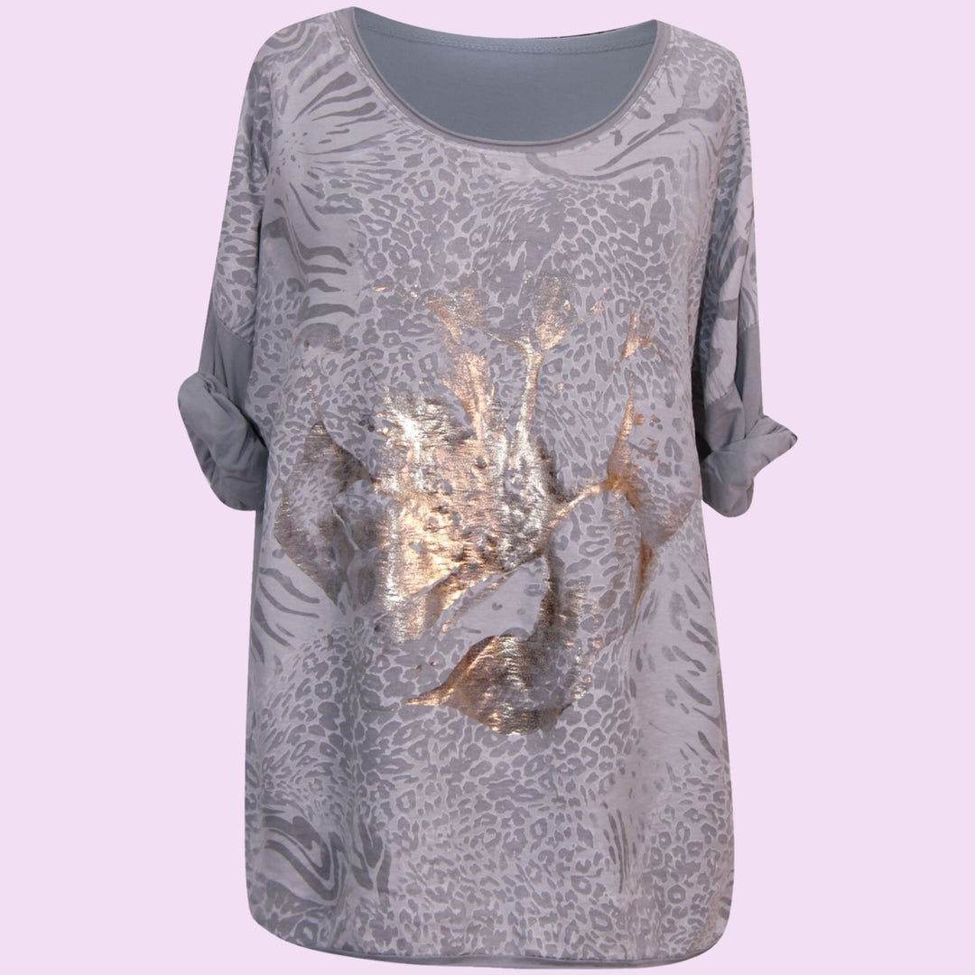 Leopard Foil Fril Anita Top