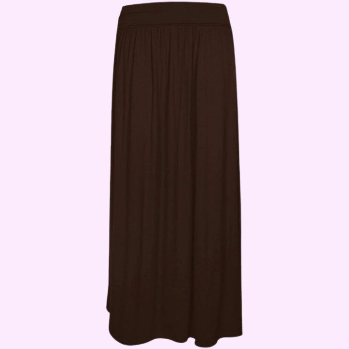 Pleated Fold Over Long Maxi