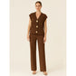 3-gold button short sleeve set