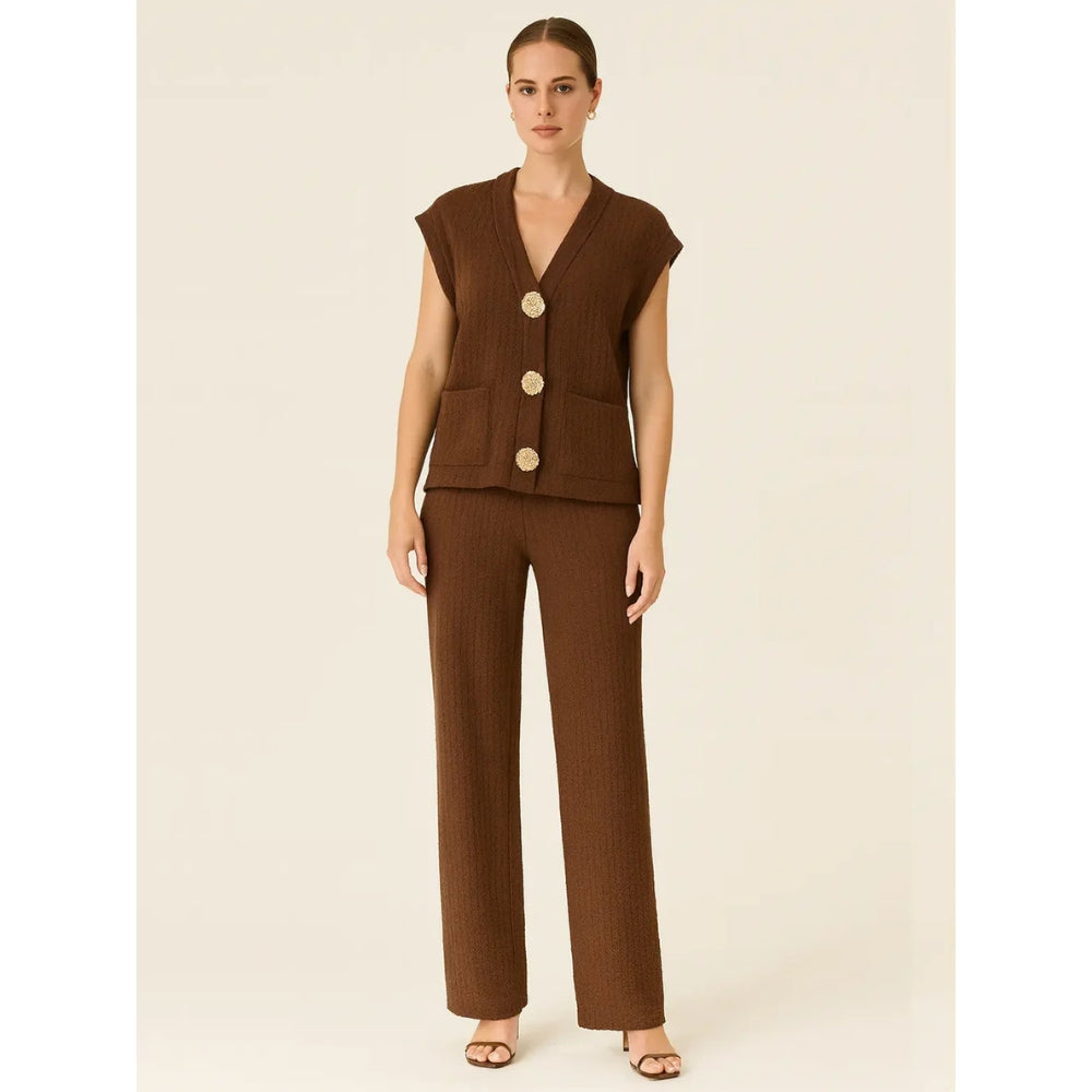 3-gold button short sleeve set