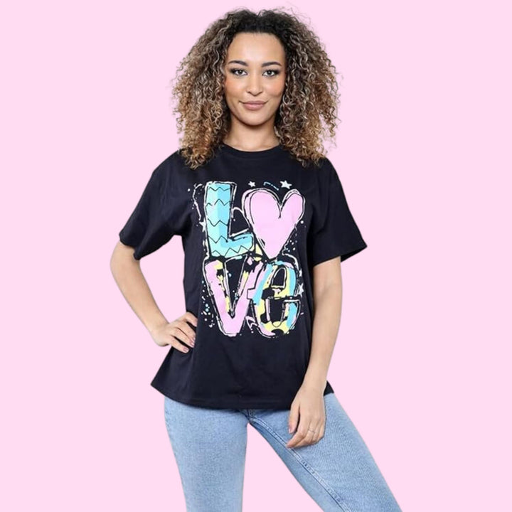 Cute Teddy Print Oversized T-Shirt Top