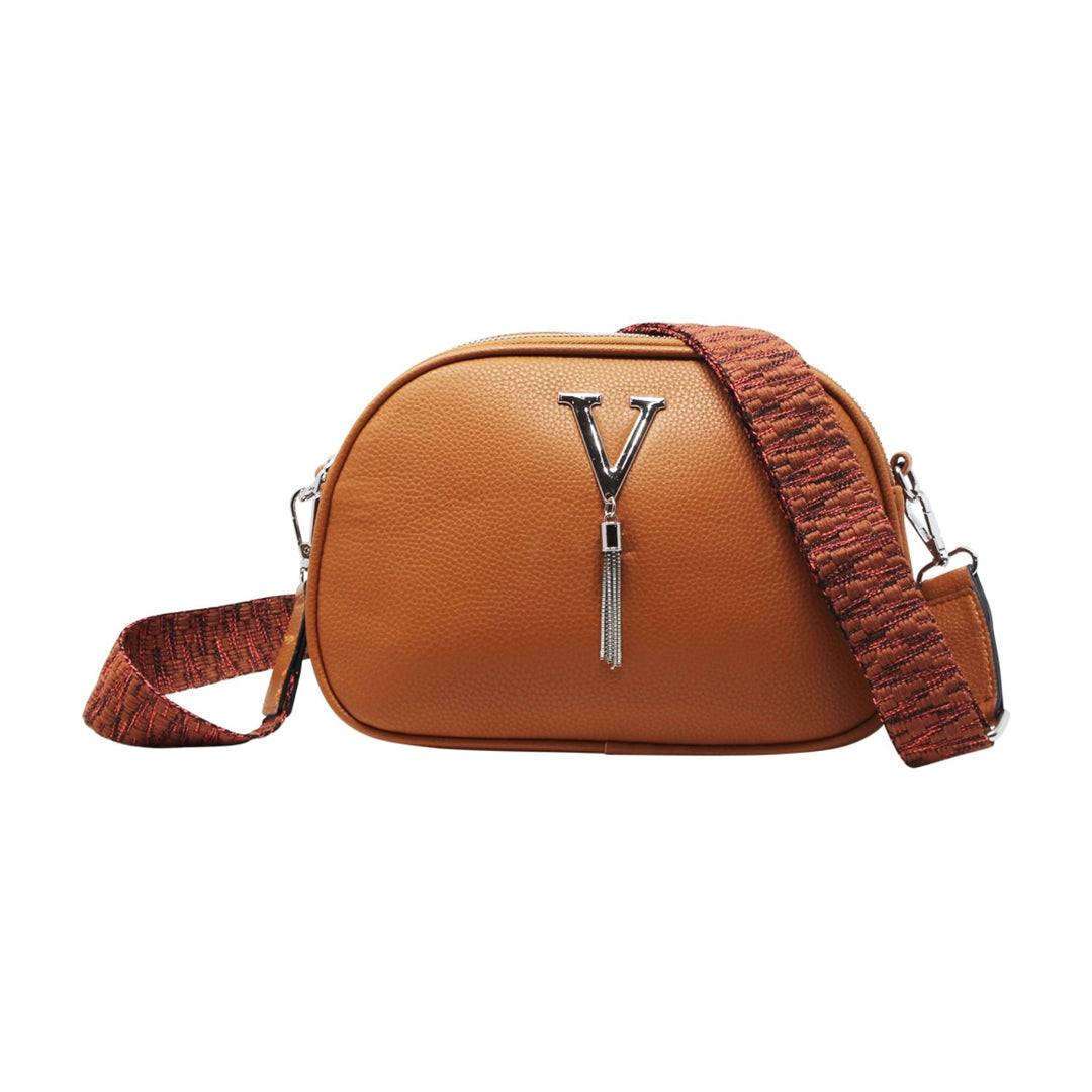 Small V-tag Crossbody Bag with a Canvas Strap