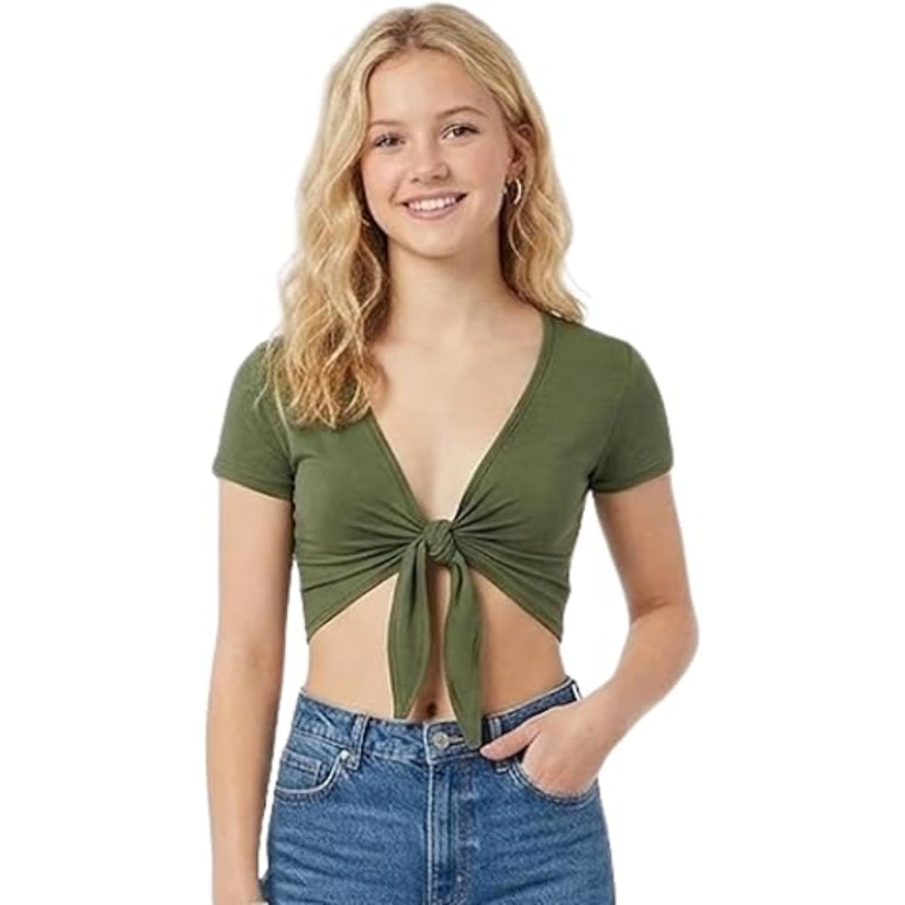 Women’s Tie Up Crop Bolero Shrug Cap Sleeve