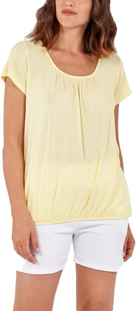 Elastic Waist Cap Sleeve Vest Top