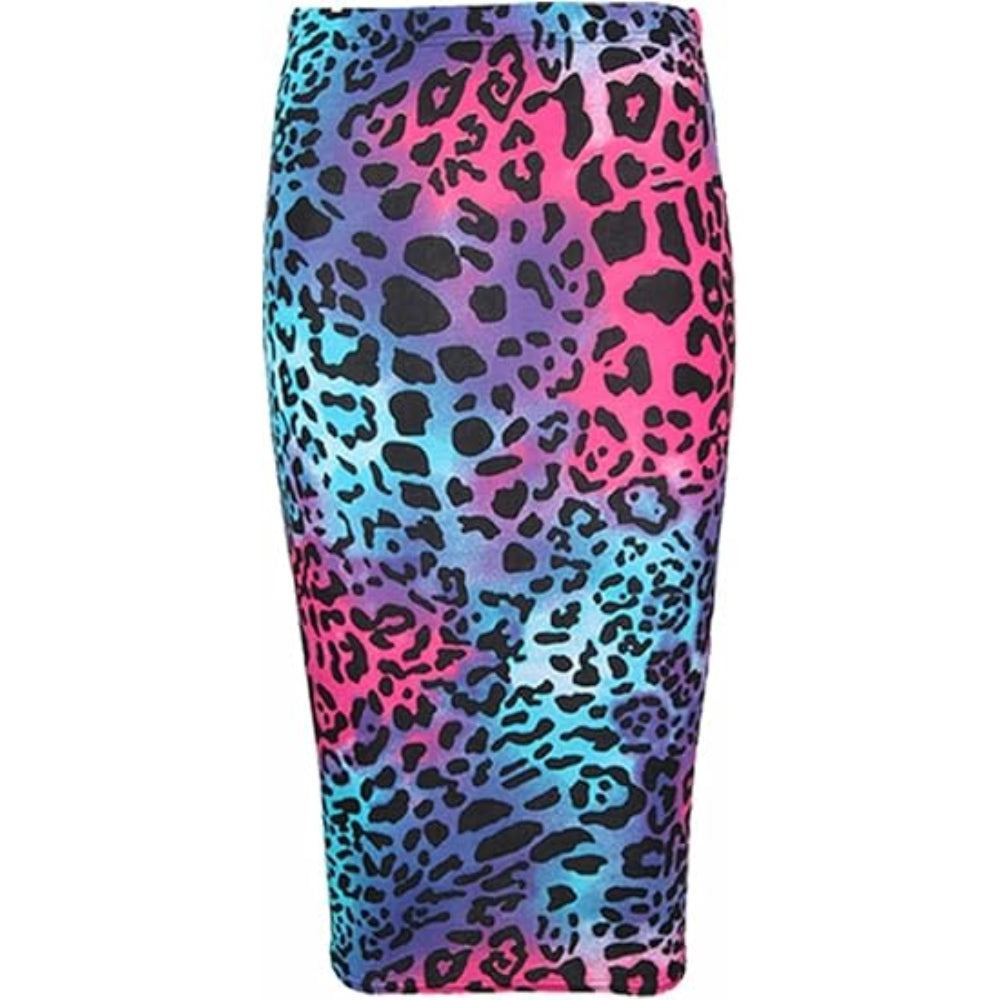 Knee Length Midi Pencil Skirt Printed