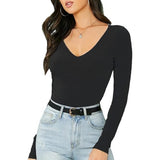 Women’s Long Sleeve V Neck Slim Fit Top