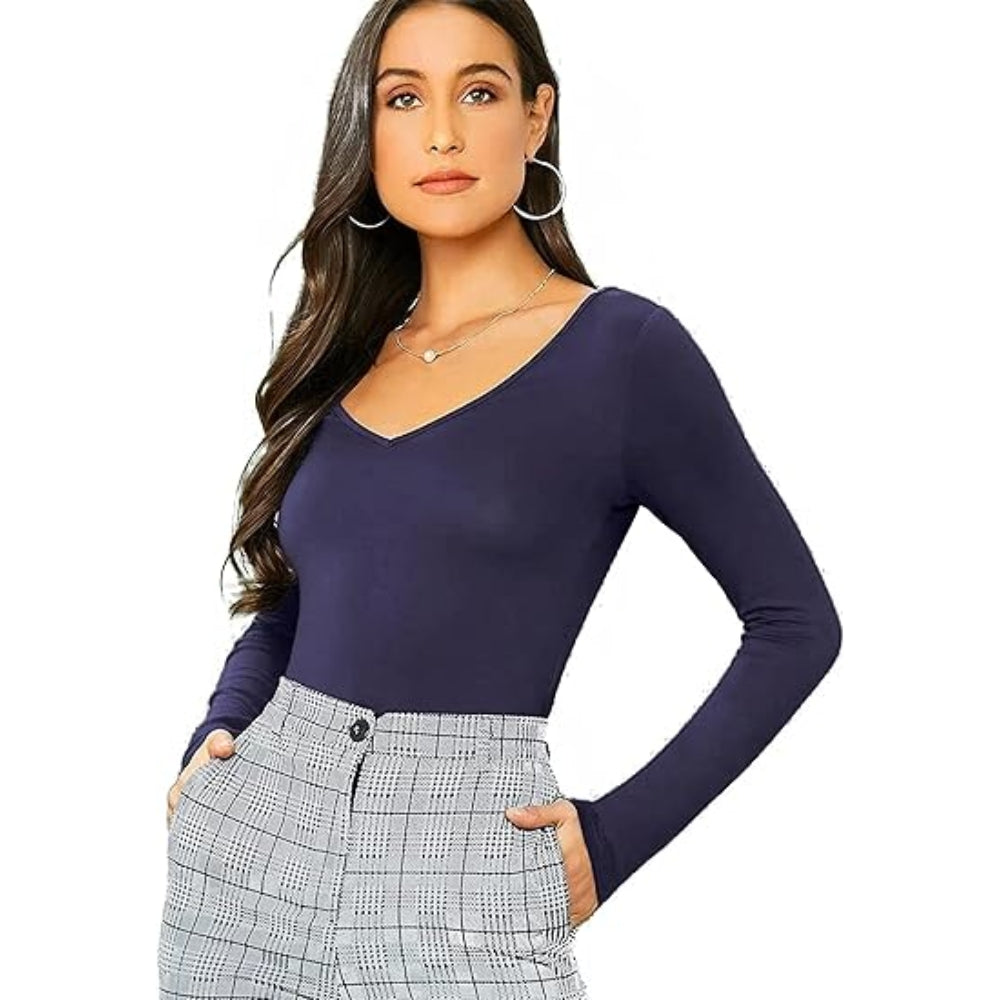 Women’s Long Sleeve V Neck Slim Fit Top