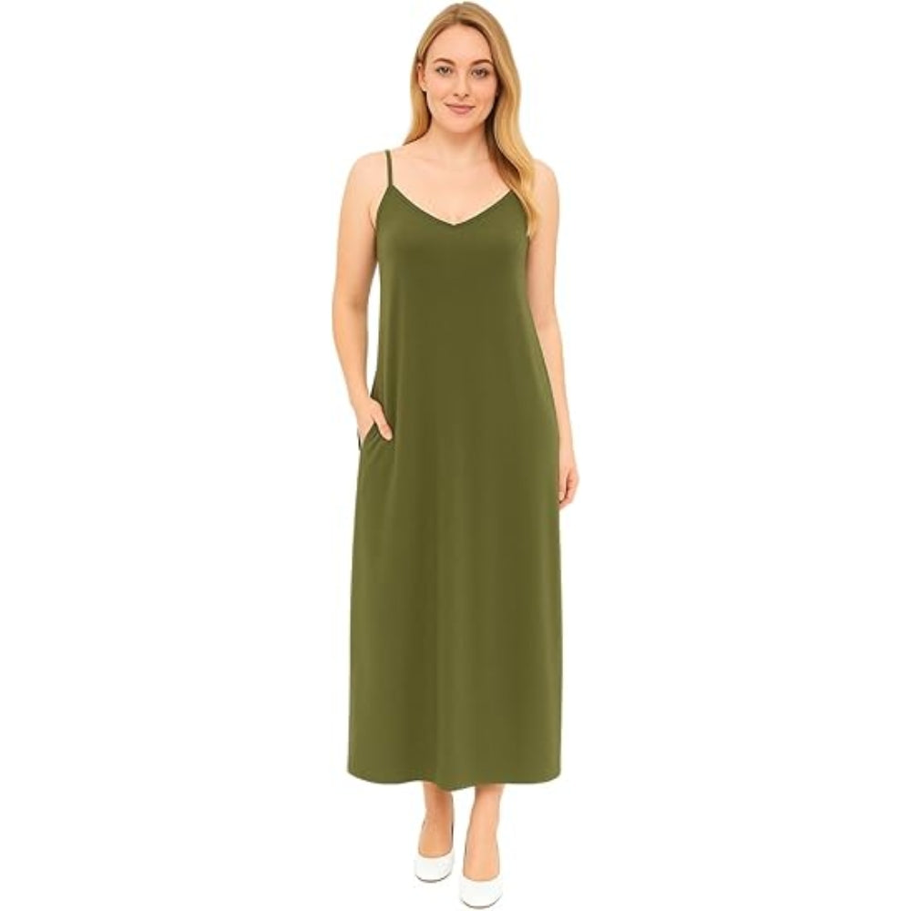 Sleeveless Pocket Cami Maxi Dress