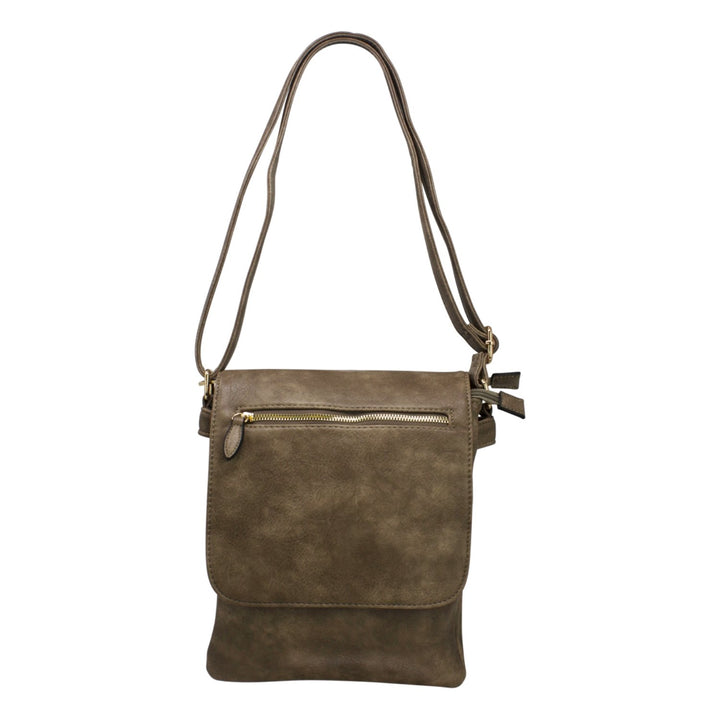 Crossbody with Flap Over Zipped Pocket