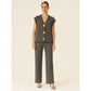 3-gold button short sleeve set