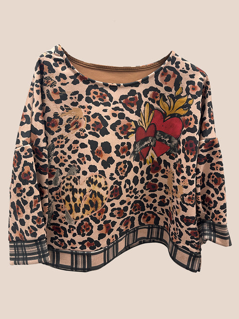 Animal Print Faux Suede Tops