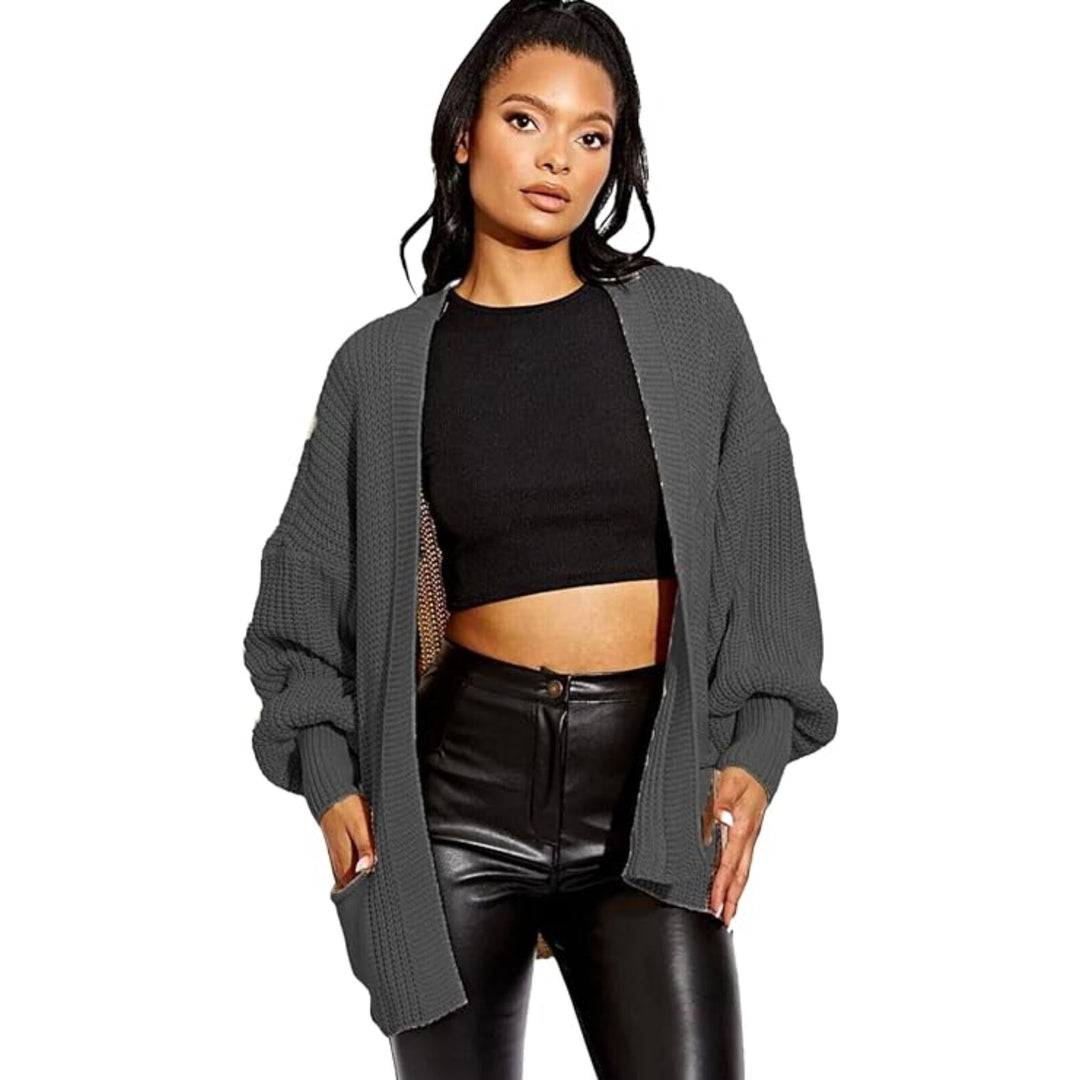 Balloon Sleeve Crop Cardigan