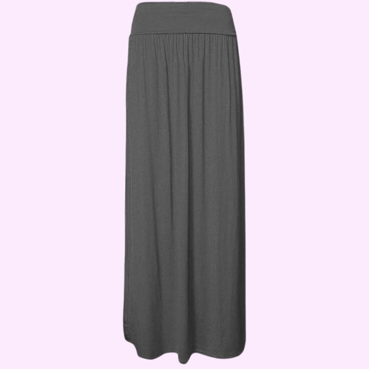 Pleated Fold Over Long Maxi