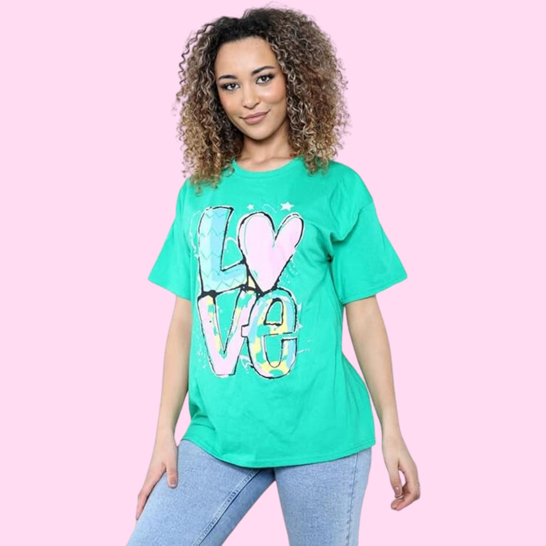 Cute Teddy Print Oversized T-Shirt Top