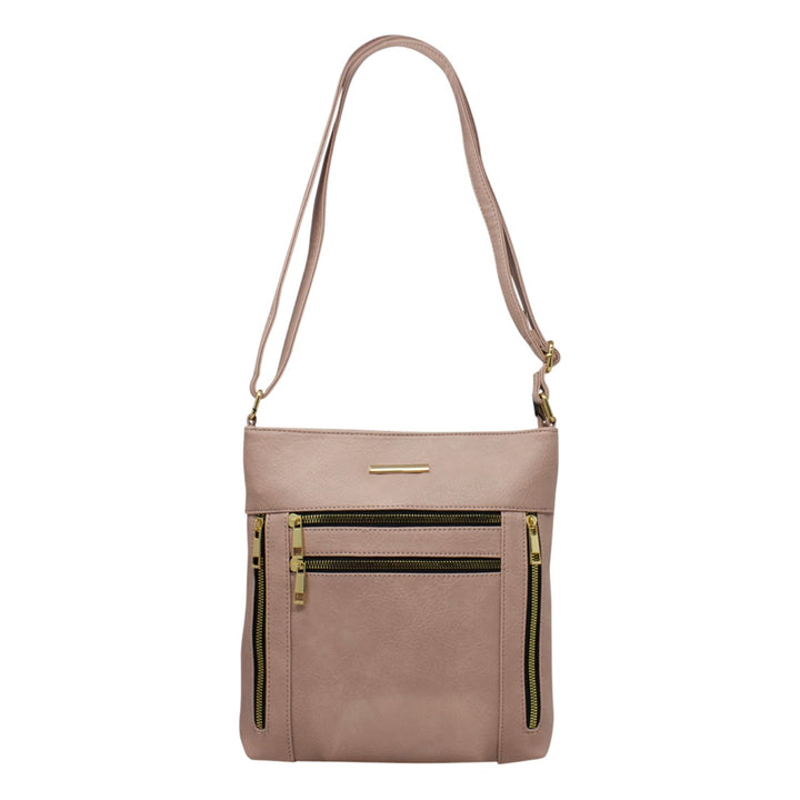 Four-Zipper Crossbody Bag