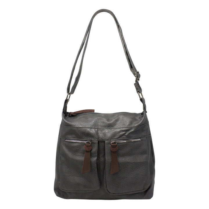 Zipped Double Pockets Crossbody