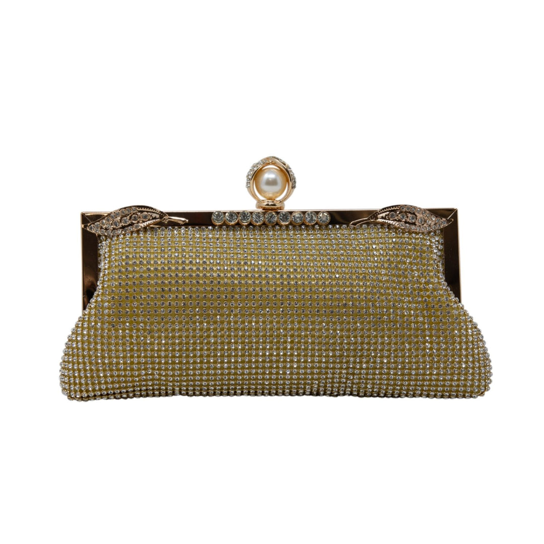 Pearl Clasp Sparkle Clutch Bag