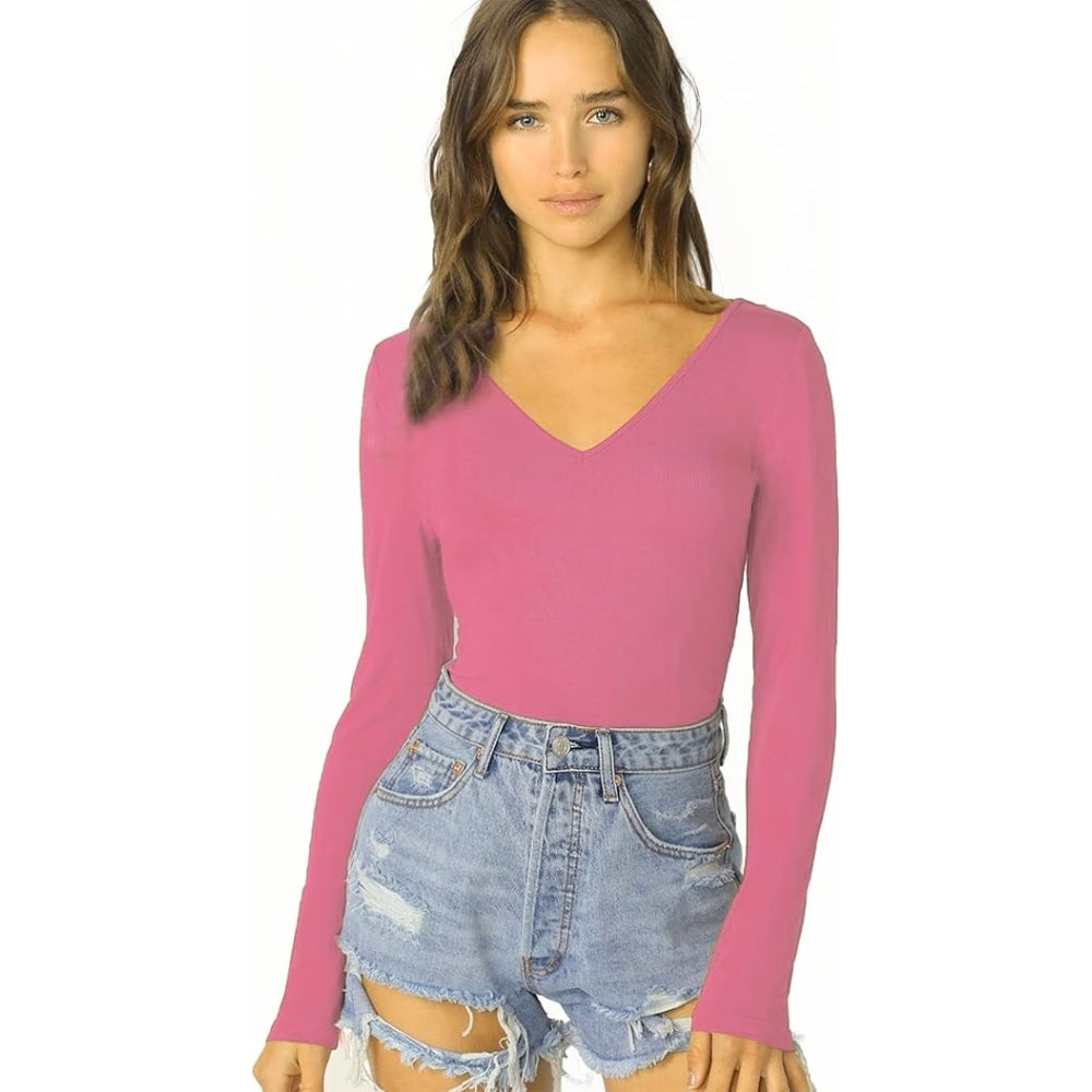 Women’s Long Sleeve V Neck Slim Fit Top