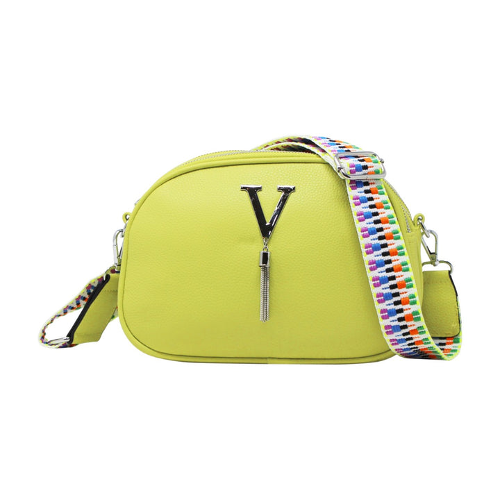 Small V-tag Crossbody Bag with a Canvas Strap