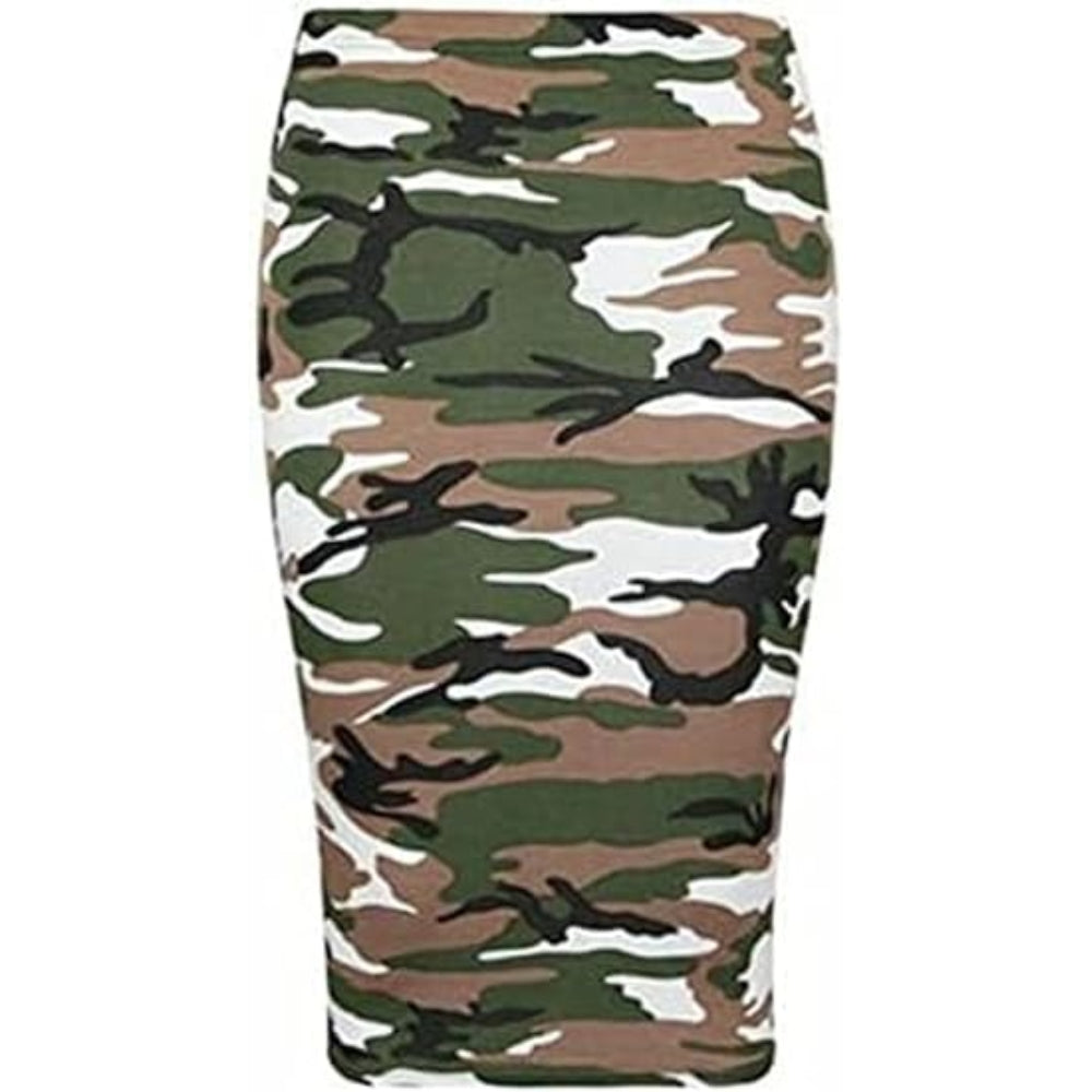 Knee Length Midi Pencil Skirt Printed