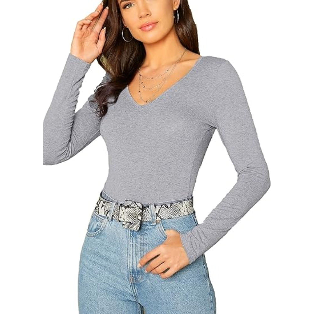 Women’s Long Sleeve V Neck Slim Fit Top