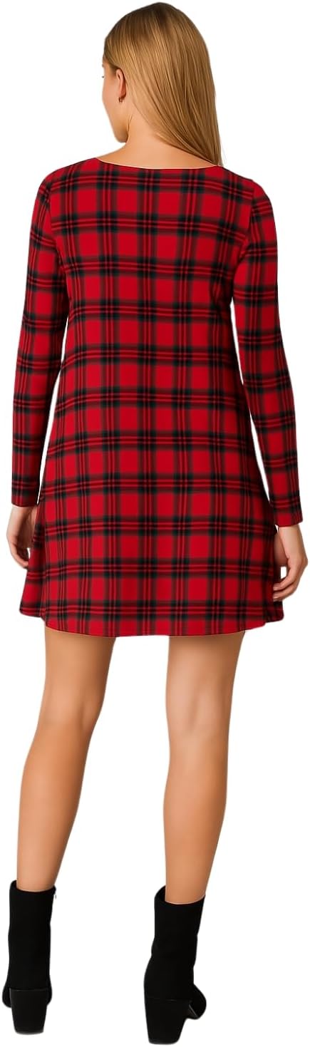 Red Tartan Swing Skater Dress